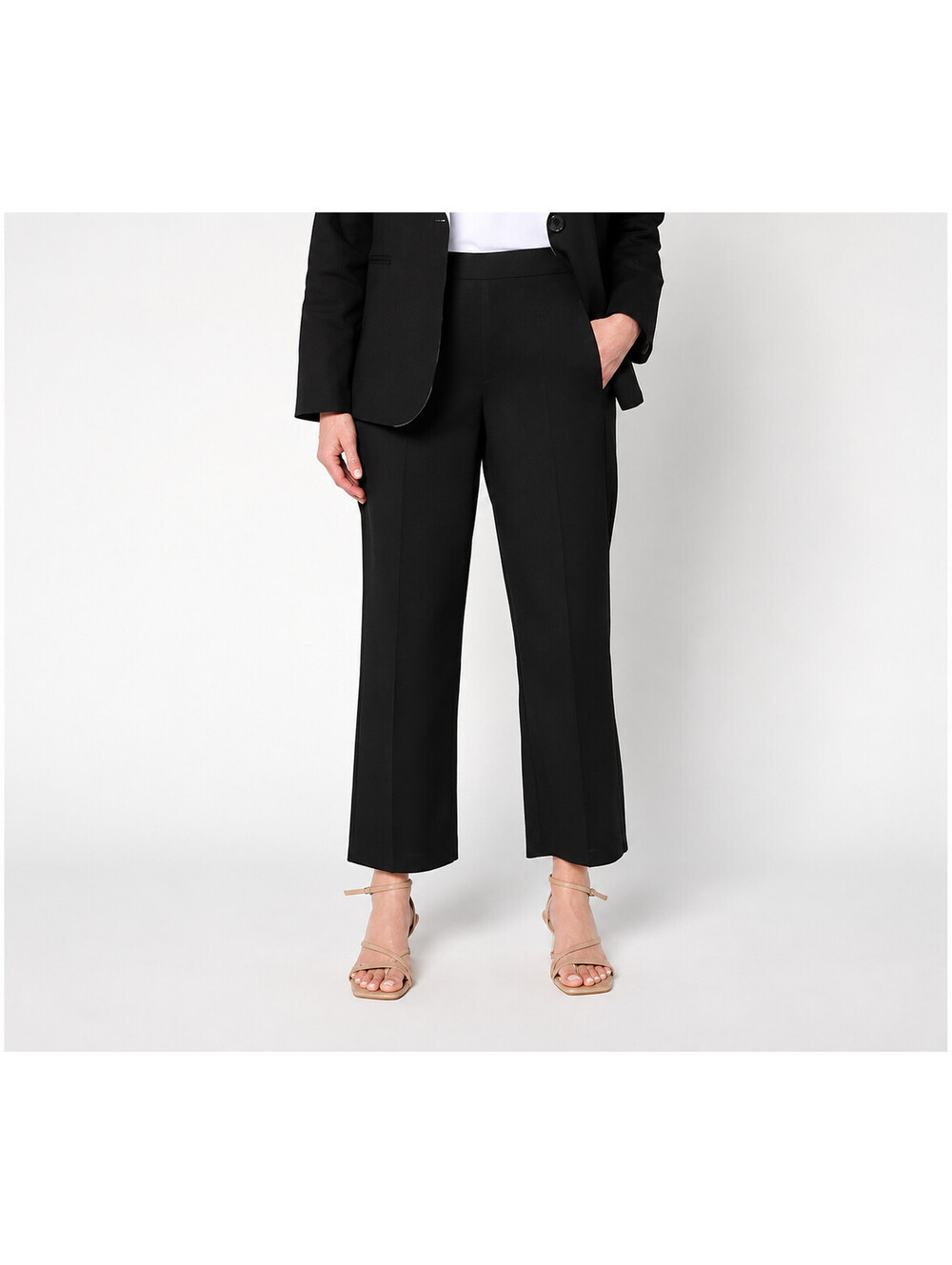 by Stacy London Regular Pull-On Ankle Length Pant Black, Small